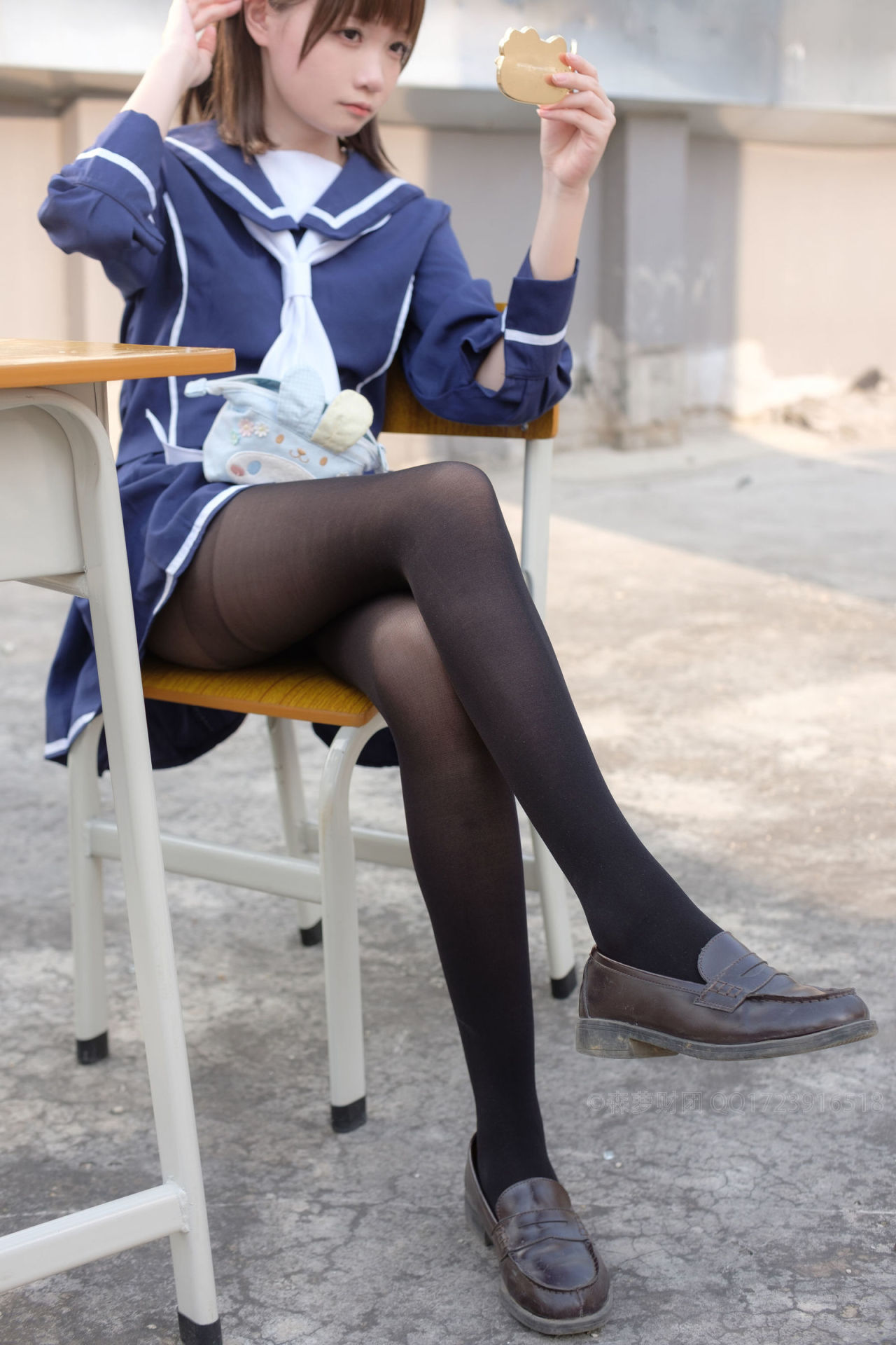 [森萝财团] X-043 天台黑丝水手服